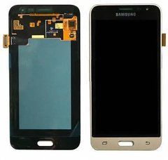 Дисплей Samsung J320H / DS Galaxy J3 (2016) # GH97-18414B модуль в зборі з тачскріном, золотистий, без рамки