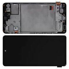 Дисплей Samsung M317 Galaxy M31s модуль в зборі з тачскріном, чорний, з рамкою, Original PRC, Original PRC, з рамкою