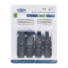 Конектори MC4 TOMZN 1000V 45A, PV Wire End, комплект Male/Female для сонячних панелей