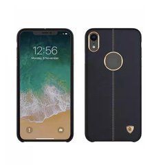 Чохол для телефону iPhone XR пластик, чорний, з отвором під логотип