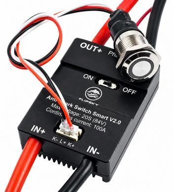 Выключатель антиискровой Flipsky Anti Spark Switch 100A 84V, кнопка питания 12мм, для электротранспорта