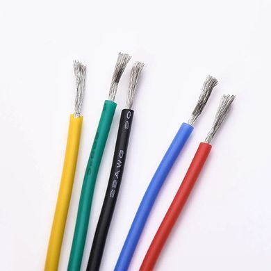 Кабели силиконовые 22AWG, набор 5 видов по 5м для радиомоделей и электроники