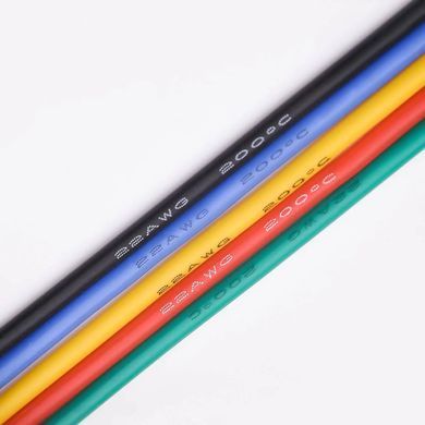 Кабели силиконовые 22AWG, набор 5 видов по 5м для радиомоделей и электроники