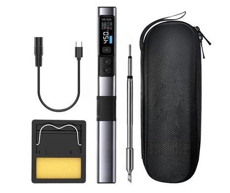 Паяльник FNIRSI HS-02A, Type-C, поддержка PD/QC, DC9-20V/100W, IPS HD-экран 0.96", до 450&deg;C