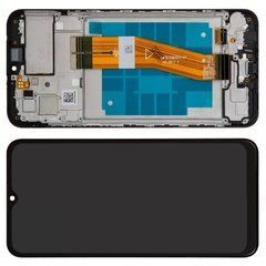 Дисплей Samsung A035F Galaxy A03 (2022) модуль в сборе с тачскрином и рамкой, 160mm, черный, Original PRC, Original PRC, с рамкой