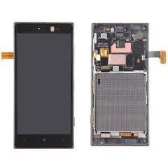Nokia Lumia 830 дисплей в зборі з тачскріном модуль з рамкою чорний, High Copy, з рамкою