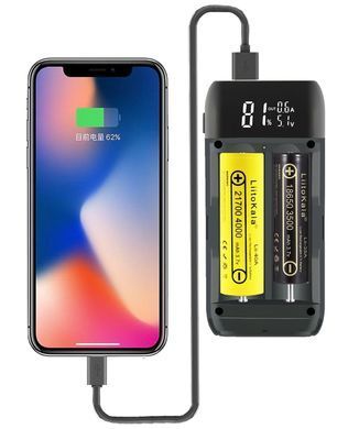 Корпус-павербанк под аккумуляторы 18650/21700x2 LiitoKala Lii-MP2 Dark Green, QC3.0, USB-A/Type-C, индикатор