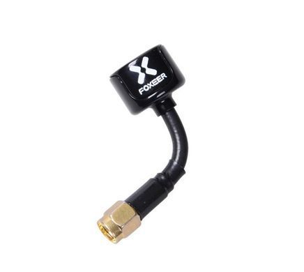 Антена RHCP 5.8G FOXEER Lolipop V4 60mm 2.6Dbi, SMA-Male прямий, чорна, для FPV дронів