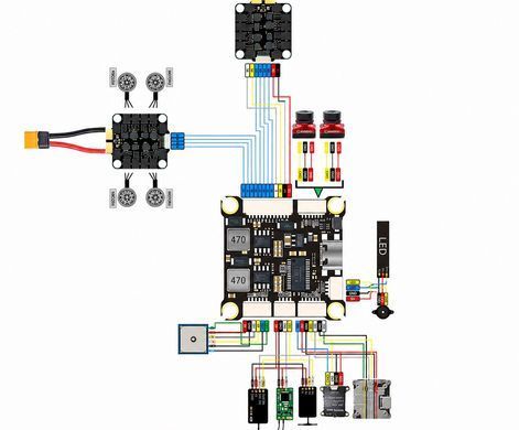 Стек FC&ESC DakeFPV H743 8S 30&times;30, 4in1 ESC 60A, Betaflight, Ardupilot, для FPV дронів
