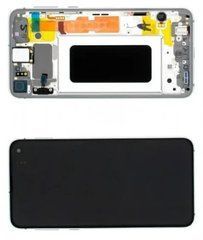 Дисплей Samsung G970 Galaxy S10e модуль в сборе с тачскрином, белый, с рамкой, Original # GH82-18852B, Original, с рамкой