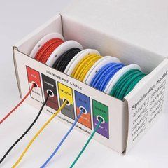 Кабелі силіконові 24AWG, набір 5 видів по 10м для радіомоделей та електроніки