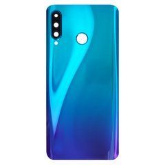 Задня кришка для смартфону Huawei P30 Lite зі склом камери синя, High Copy