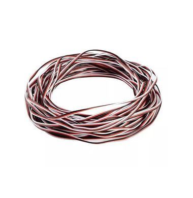 Сервокабель 3x26AWG, трьохжильний, 0,13 мм&sup2;, 1 м, плоский, чорний/червоний/білий