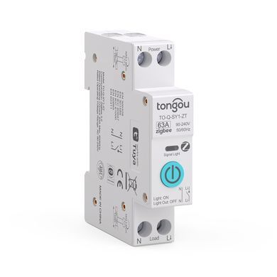 Автомат умный 63A Tongou SY1 ZigBee 3.0, на DIN рейку, управление Tuya SmartLife GA Alexa