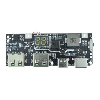 Плата для повербанка SW6208S 2&times;USB-A, 1&times;USB-C, 1&times;MicroUSB, 1&times;Lightning, 25W, с цифровым индикатором