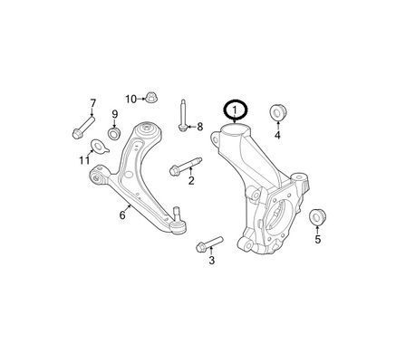 Поворотний кулак, цапфа для Nissan Ariya, передній лівий, 40015-5MR1B