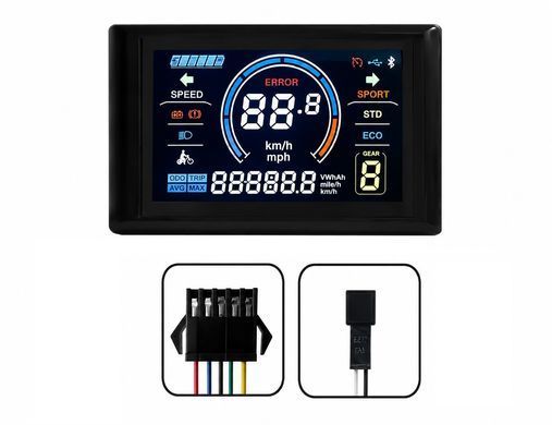 Дисплей S966 LCD 24V/36V/48V, 5+2Pin UART2, NFC, цветной, для электровелосипеда, самоката