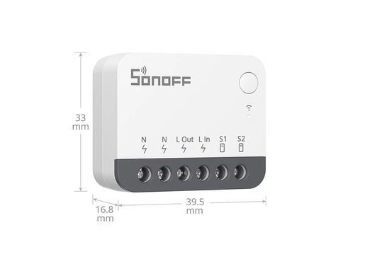 Вимикач розумний реле SONOFF ZBMINIR2 Zigbee 3.0 10A в підрозетник, для світла, автоматизації