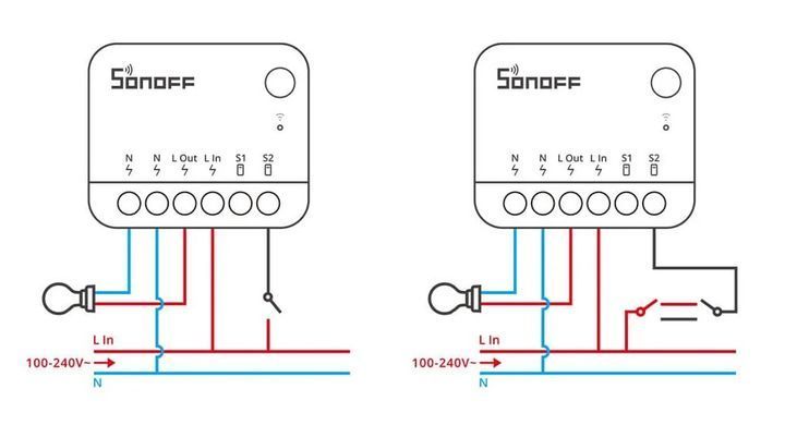 Вимикач розумний реле SONOFF ZBMINIR2 Zigbee 3.0 10A в підрозетник, для світла, автоматизації