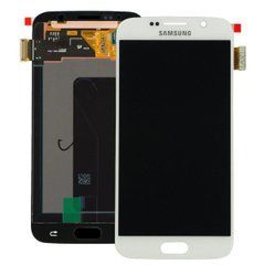 Дисплей Samsung G920F Galaxy S6 модуль в зборі з тачскріном, білий, Original, переклеєне скло, Original, без рамки