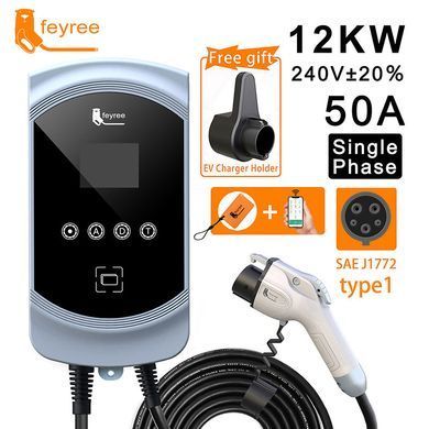 Зарядна станція Feyree FYE05, Type1, 12KW 50A, кабель 5м + App+3xRFIDRFID cards