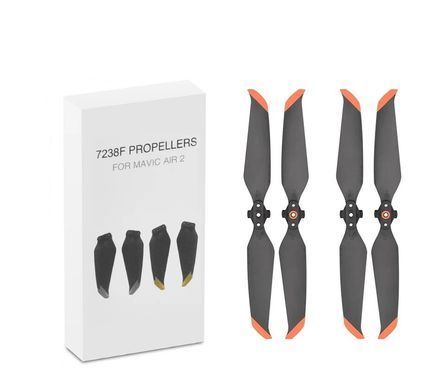 Пропеллеры для дрона DJI Mavic Air 2/2S, 7238F, низкошумовые, 2 пары/4 шт, оранжевые, поликарбонат