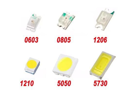 Диоды SMD LED 1210, набор 200шт, 5 цветов по 40 шт, для лент и индикации