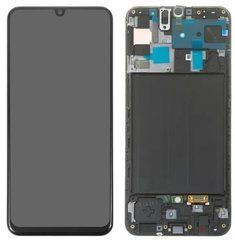 Дисплей Samsung A505 Galaxy A50 модуль в сборе с тачскрином, черный, с рамкой, Original # GH82-19204A, Original, с рамкой