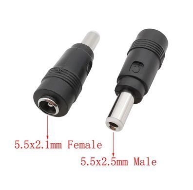 Перехідник DC гніздо (Female) 5.5x2.1mm на штекер (Male) 5.5x2.5mm, Original