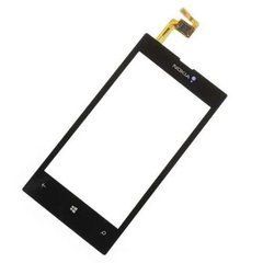 Сенсорний екран для смартфону Nokia Lumia 520, 525, чорний, з рамкою, з рамкою
