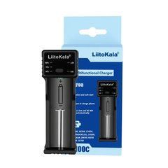 Зарядное устройство для LiitoKala Lii-100C, Li-Ion/Ni-MH, Type-C, с выходом 5V для АКБ 18650/21700/26650