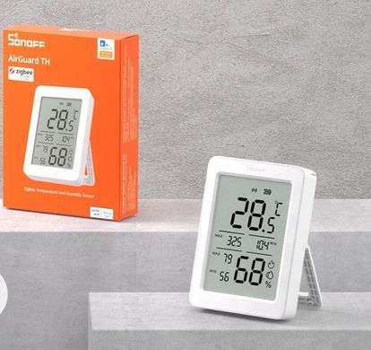 Датчик температури та вологості SONOFF AirGuard TH SNZB-02DR2 Tuya Zigbee, з LCD дисплеєм 3.6"