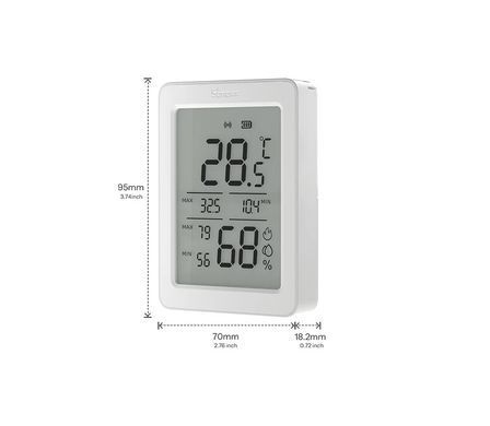 Датчик температури та вологості SONOFF AirGuard TH SNZB-02DR2 Tuya Zigbee, з LCD дисплеєм 3.6"