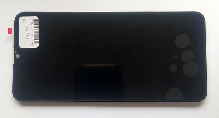 Дисплей Oppo REALME 3 (жовтий шлейф), 3i, RMX1827, RMX1825, RMX1821 модуль в зборі з тачскріном, чорний, HC, High Copy, без рамки