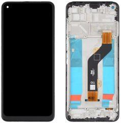 Дисплей Infinix Hot 10 модуль в сборе с тачскрином и рамкой, черный, High Copy, с рамкой