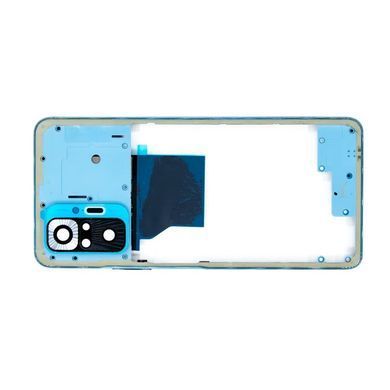 Средняя часть корпуса для телефона Xiaomi Redmi Note 10 Pro синяя, Original PRC