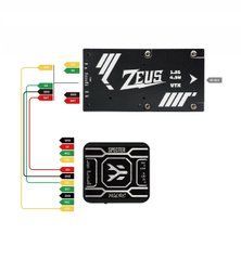 Відеопередавач VTX 1.2G 4.5W HGLRC ZEUS, диполь антени в комплекті, для FPV дронів
