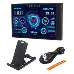 Дисплей IPS 3.5" 320&times;480 USB Type-C, моніторинг CPU/GPU/RAM, AIDA64, зі стійкою