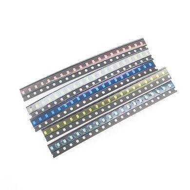 Диоды SMD LED 0805, набор 200шт, 5 цветов по 40 шт, для лент и индикации