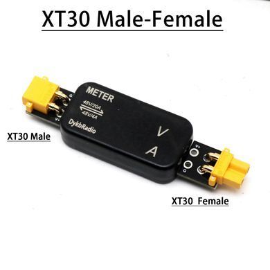 Тестер напруги та струму XT30 Male-Female 20A, двонаправлений DC вимірювач акумулятора, для RC дронів та заряд