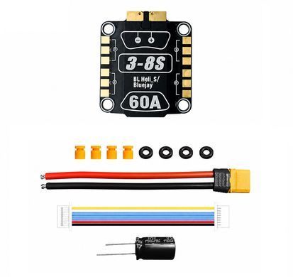 Регулятор мотору ESC 60A DAKEFPV, 3-8S, BLHeli_S, DShot, OneShot для FPV-дронів
