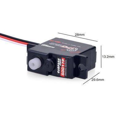 Сервопривід SURPASS Hobby S0017P 17G 360&deg;, цифровий, пластиковий редуктор, для FPV дронів
