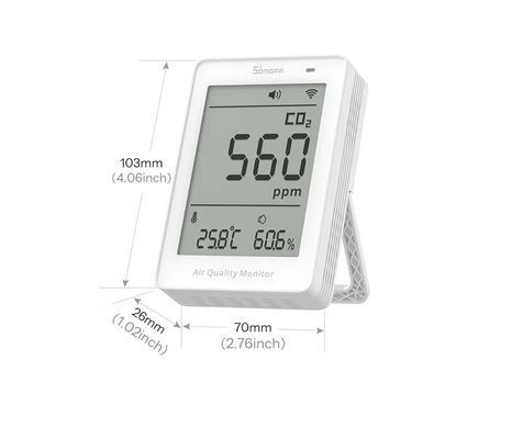 Монітор якості повітря SONOFF AirGuard CO2 SAWF-08P WiFi Matter, датчик CO₂, температури та вологості