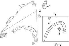Кутник переднього крила для Nissan Ariya, правий, 63870-5MR0A, сірий