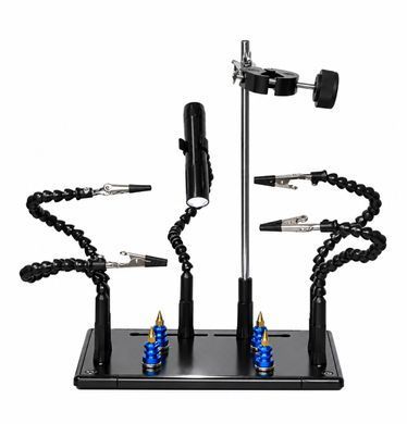 Тримач плат Pro'sKit SN-398, допоміжний затискач з LED, для пайки та ремонту
