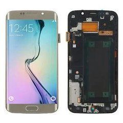 Дисплей Samsung G925F Galaxy S6 EDGE модуль в зборі з тачскріном, золотистий, з рамкою, Original, з рамкою