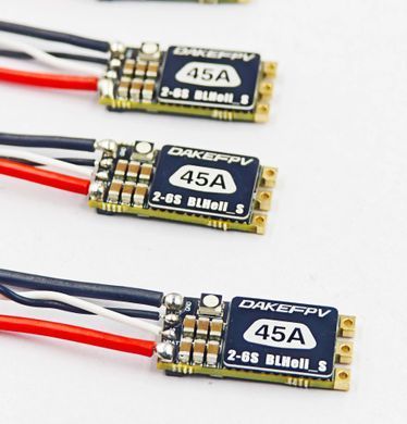 Регулятор мотору ESC 45A DAKEFPV, 2&ndash;6S, BLHeli_S, DShot, OneShot для FPV-дронів
