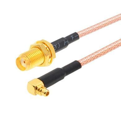Перехідник антени відеопередавача MMCX-M кутовий на SMA Female, 50mm, RG316 50Ом