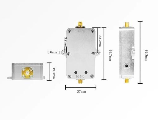 Усилитель сигнала WiFi 2.4Ghz 4W для дронов, ACASOM