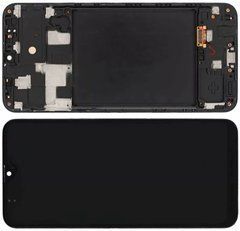 Дисплей Samsung A205 Galaxy A20 модуль в сборе с тачскрином и рамкой, черный, High Copy, с рамкой